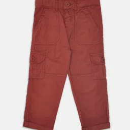 Pantaloons Baby Boys Rust Red Cotton Cargos Trousers-picture-54