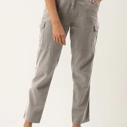 IVOC Women Light Fade Stretchable Pure Cotton Cargo Jeans-picture-22