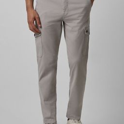 Van Heusen Sport Men Mid Rise Slim Fit Plain Cotton Cargos Trousers-picture-41