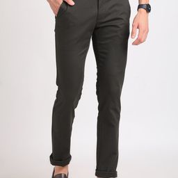 ADRO Men Charcoal Pencil Slim Fit Cotton Chinos-picture-29