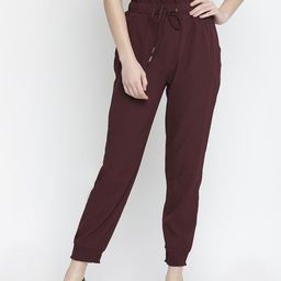 Oxolloxo Women Maroon Trousers-picture-11