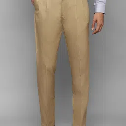 Louis Philippe Men Khaki Pleated Trousers-image-31