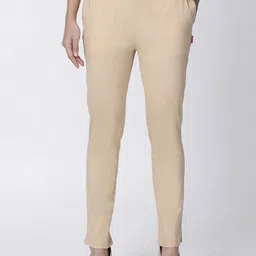 TWIN BIRDS Women Beige Straight Fit Solid Regular Trousers-image-48