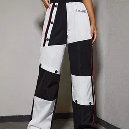 TABADTOD Women Mid-Rise Relaxed Fit Colourblocked Parallel Trousers-picture-22