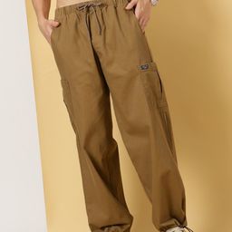 Thomas Scott Men Parachute Loose Fit Mid Rise Pure Cotton Cargo-Style Trousers-picture-34