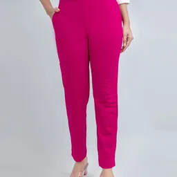 SUTI Women Relaxed Straight Leg Straight Fit Cotton Trousers-image-85
