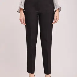FableStreet Women Tapered Fit High-Rise Formal Trousers-image-97