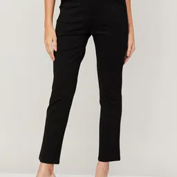 Xpose Women Comfort Straight Fit High-Rise Regular Trousers-image-4