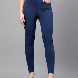 Xpose Women Comfort Slim Fit High-Rise Trousers-image-52