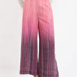 RAREISM Women Ombre Printed Flared High-Rise Cotton Trousers-picture-21