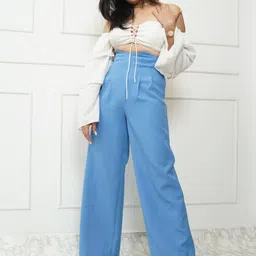 StyleAsh Women High-Rise Pleated Trousers-image-77