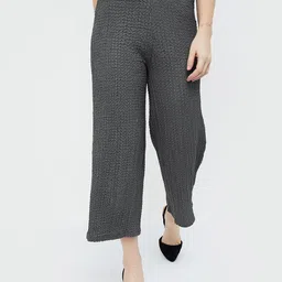 CODE by Lifestyle Women Textured Plain Mid-Rise Trousers-picture-19
