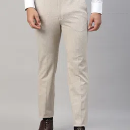Givo Men Checked Regular Fit Mid-Rise Formal Trousers image 1