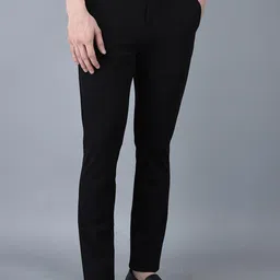 CANOE Men Mid-Rise Smart Pure Cotton Trousers-image-31