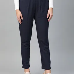 KALINI Women Regular Fit Mid-Rise Pleated Trousers-image-84