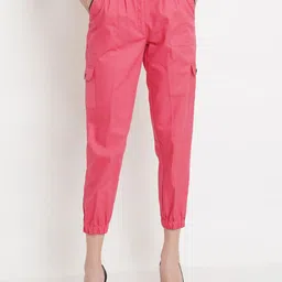 Purple State Women Pleated Comfort Easy Wash Mid Rise Trousers-image-56