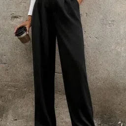 Next One Women Smart High-Rise Easy Wash Pleated Trousers-picture-35