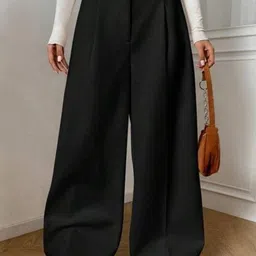 Next One Women Smart High-Rise Easy Wash Pleated Trousers-picture-37
