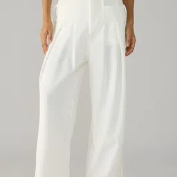 FREAKINS Women Flared High-Rise Pleated Trousers-image-60