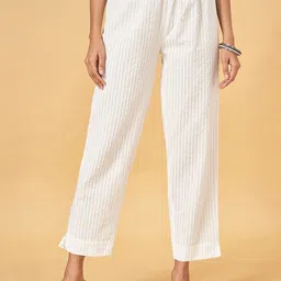 RANGMANCH BY PANTALOONS Women Striped Straight Fit Cotton Trousers-image-54