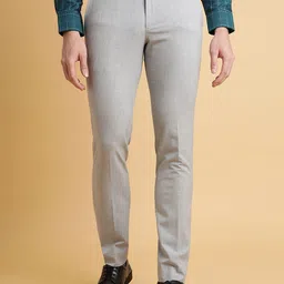 JADE BLUE Men Slim Fit Mid-Rise Formal Trousers-picture-26