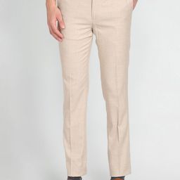 Arrow New York Men Windowpane Checks Dobby Formal Trousers-picture-3