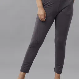 De Moza Women Mid-Rise Slim Fit Cotton Cigarette Trousers-image-87