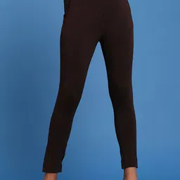 De Moza Women Slim Fit Mid-Rise Cropped Cotton Cigarette Trousers-image-84