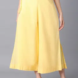 elleven Women Yellow Loose Fit Culottes Trousers-image-1