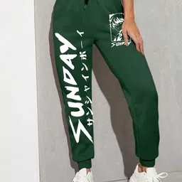 TABADTOD Women Printed Relaxed Joggers Trousers-image-75