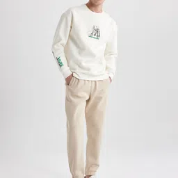 DeFacto Men Mid Rise Plain Joggers-image-96