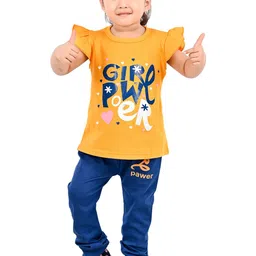 BAESD Girls Typography Printed Cotton Top with Trousers-picture-18