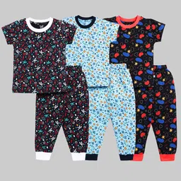 Toonyport Kids Pack Of 3 Printed Pure Cotton Night Suit-picture-44