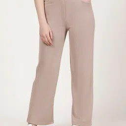 FUTURO Women Textured Self Design Original Flared Corduroy Trousers-picture-19