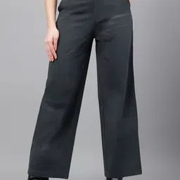 Xpose Women Comfort Straight Fit Pure Cotton Parallel Trousers-picture-22