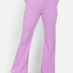 BROADSTAR Women Relaxed Flared Bootcut High-Rise Easy Wash Trousers-picture-20