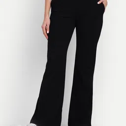 BROADSTAR Women Flared High-Rise Stretchable Easy Wash Parallel Trousers-image-82