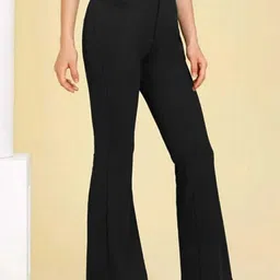 BROADSTAR Women Smart Flat-Front Super High-Rise Flared Bootcut Trousers-picture-13