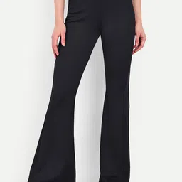 BROADSTAR Women Smart Flared High-Rise Easy Wash Trousers-picture-33