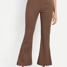 BROADSTAR Women High-Rise Stretchable Flared Bootcut Corduroy Trousers-picture-32