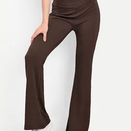 BROADSTAR Women Smart Flared High-Rise Easy Wash Trousers-picture-20