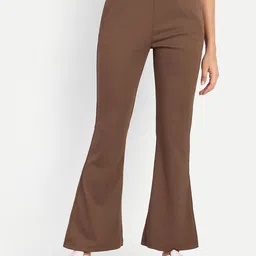 BROADSTAR Women High-Rise Stretchable Flared Bootcut Corduroy Trousers-picture-17