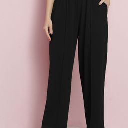Kotty Women Solid Relaxed High-Rise Easy Wash Trousers-picture-5