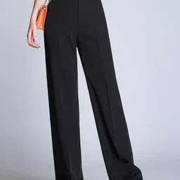 Next One Women Smart Straight Fit High-Rise Easy Wash Parallel Trousers-picture-27