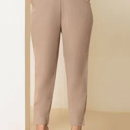 Eco Clothing Women Relaxed Tapered Fit Easy WashRegular Trousers-picture-42