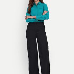 Next One Women Smart Loose Fit High-Rise Easy Wash Cargos-picture-30