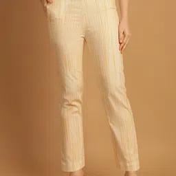 Aarsha Women Striped Mid-Rise Cotton Cigarette Trouser-picture-21