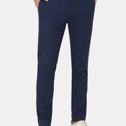 Blackberrys Men Blue Skinny Fit Low-Rise Trousers-picture-40
