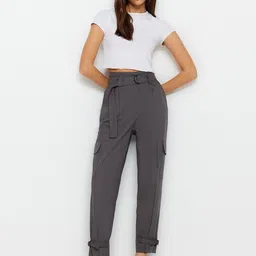 Trendyol Women Pleated Pure Cotton Cargos image 5