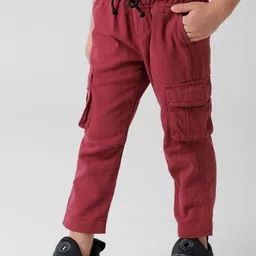 KATE & OSCAR Boys Burgundy Cargos Trousers image 3